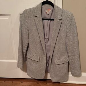 LOFT Light Gray light weight houndstooth Women's Blazer